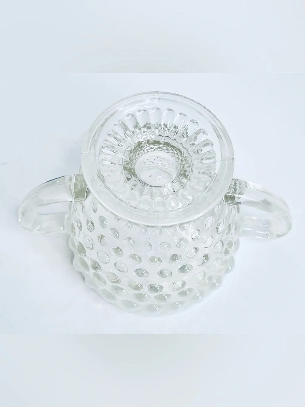 Vintage Anchor Hocking Moonstone Hobnail Opalescent Footed Sugar Bowl